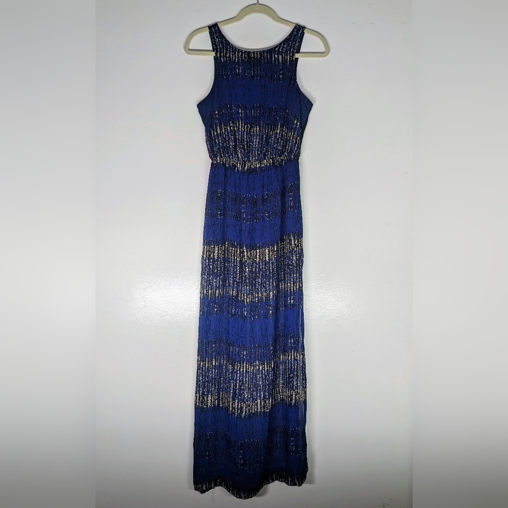 Lush Blue Patterned Maxi Dress